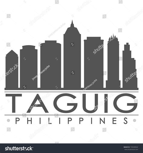 Taguig Philippines Skyline Silhouette Design City Stock Vector (Royalty ...