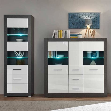 Wohnzimmer Schrank Set Modern Istensa I (2Teilig) von Moderne Schränke Für Wohnzimmer Bild ...