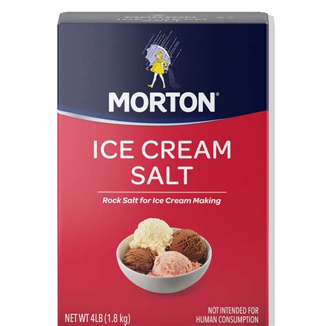 Morton Ice Cream Salt, Rock Salt for Ice Cream Making, 4 LB Box ...