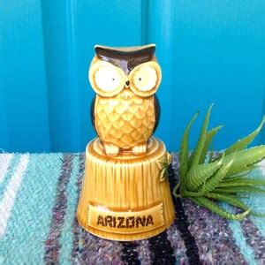 SALE-FREE Shipping-vintage Ceramic Owl Bell-owl on Log-made in Japan-arizona Souvenir-woodsy Owl ...