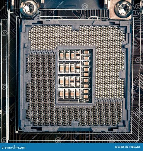 Cpu Processor Socket Pins on Motherboard Stock Photo - Image of close, repair: 23455412