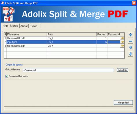 Adolix Split Merge PDF - free pdf combine, append pdf freeware, split pdf files