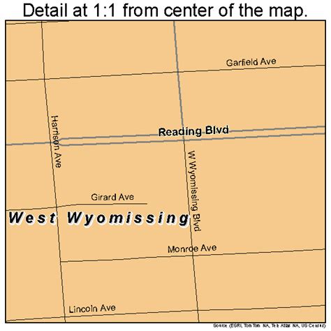 West Wyomissing Pennsylvania Street Map 4284280