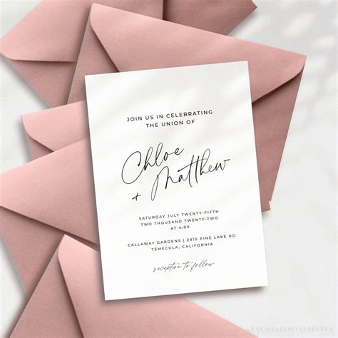 Modern Script Wedding Invitation Modern Script Wedding - Etsy