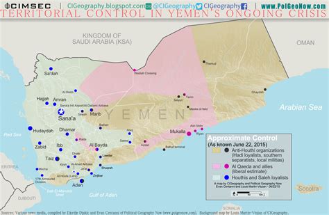 Yemen's Civil War: Map of Control in June 2015 - Political Geography Now