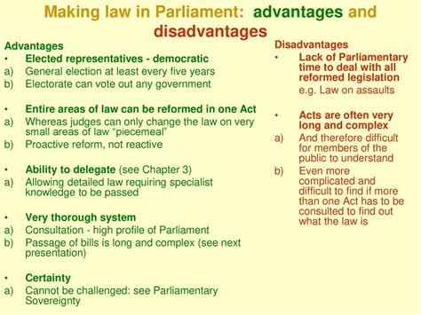 3. Advantages and Disadvantages of Parliamentary Law Making - ppt download