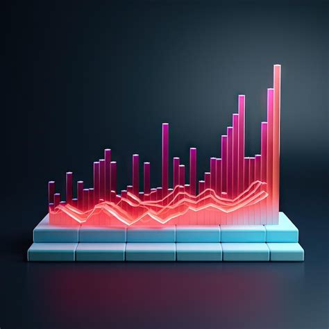 Premium AI Image | 3d render of a line graph