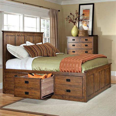 Oak Park Queen Captains Bed OP-BR-5850S-MIS-C-QUEEN by Intercon at Old Brick Furniture ...