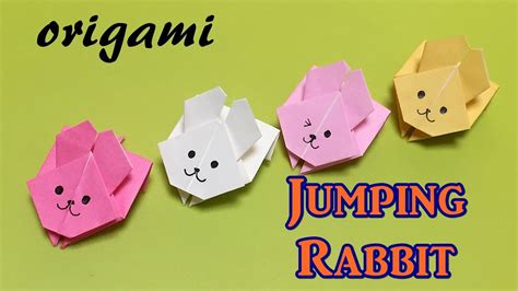 Easy origami toy for beginners -paper jumping rabbit- with one piece of paper - YouTube