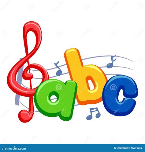 Music Notes With ABC Stock Illustration - Image: 70690022