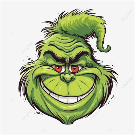 Visage Grincheux Vecteur PNG , Autocollant Clipart Le Sourire Du Grinch ...