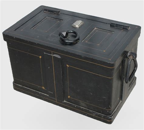 Bargain John's Antiques | Iron Strong Box - Halls Safe has key - Bargain John's Antiques