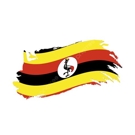 Uganda Flag With Waving Brush Stroke Clipart Hd Images, Uganda Flag Brush, Uganda Flag With Pole ...