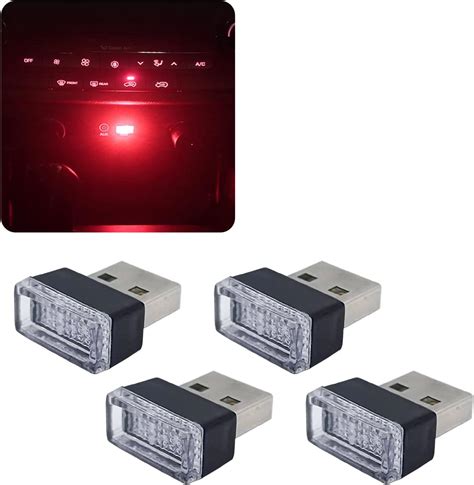 Amazon.com: Miytsya 4 PCS USB-LED Car Interior Atmosphere Lamp, Night Led Decoration Mini USB ...