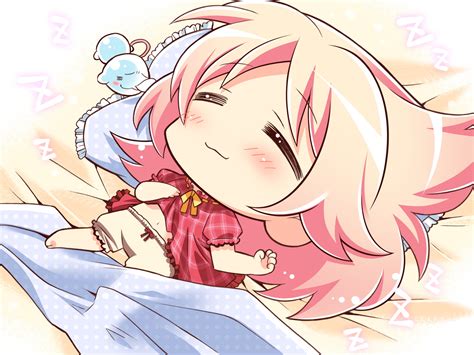 77 amane_ruru chibi game_cg komowata_haruka pink_hair sleeping whirlpool : r/konachan