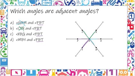 Polygons and Angles Which angles are adjacent angles - YouTube