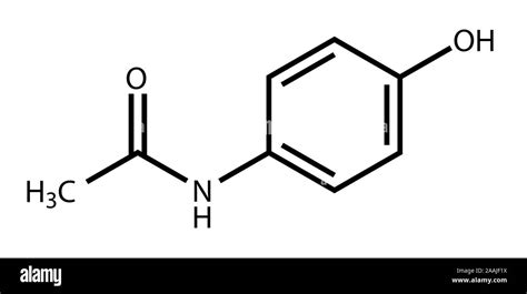 Paracetamol chemical structure Black and White Stock Photos & Images ...