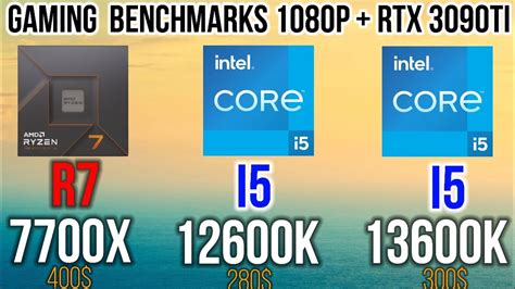 I5 13600K VS I5 12600K VS R7 7700X 1080p gaming test and benchmarks ddr5 + RTX 3090TI - YouTube