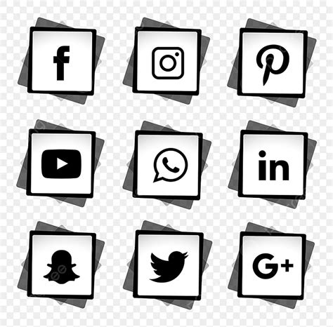 Set Social Media Vector Art PNG, Social Media Icons Set, Social Icons, Media Icons, Social Media ...