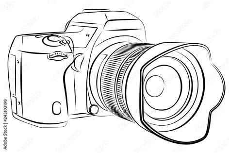 Digital Camera Sketch. Stock Vector | Adobe Stock