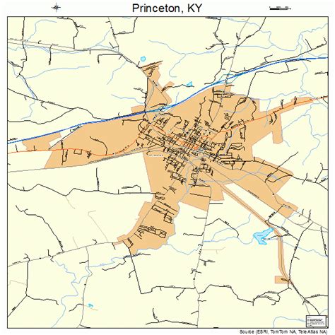 Princeton Kentucky Street Map 2163138