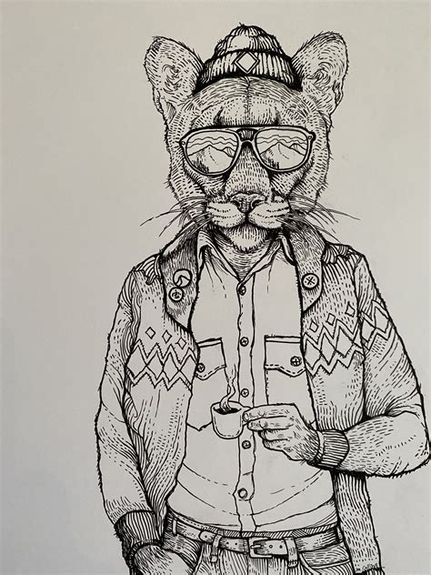 'Hip Cat' Original Drawing — Jeremy Collins