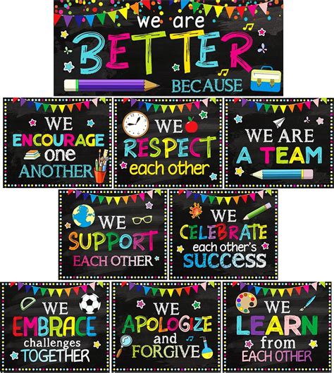 Amazon.com: Classroom Decorations Bulletin Board Poster Banner Set Classroom Party Supplies for ...