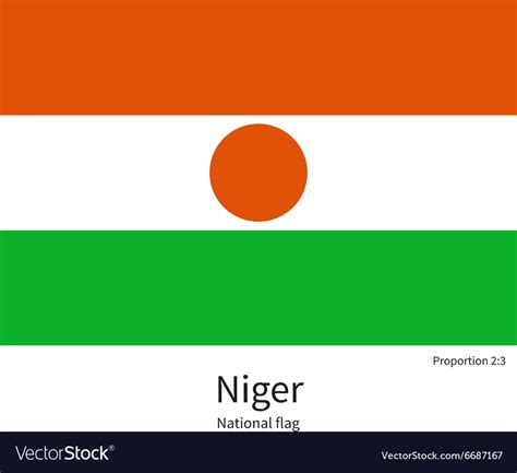 National flag of niger with correct proportions Vector Image