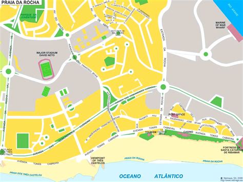 Praia da Rocha tourist map - Ontheworldmap.com