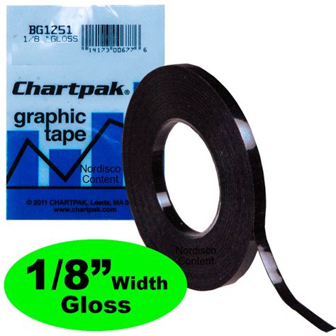 Chartpak BG1251 Graphic Tape 1/8" x 324" Gloss Black | Nordisco.com