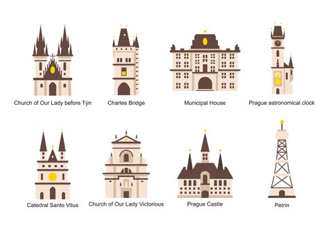 Prague Icons Vector 143345 Vector Art at Vecteezy