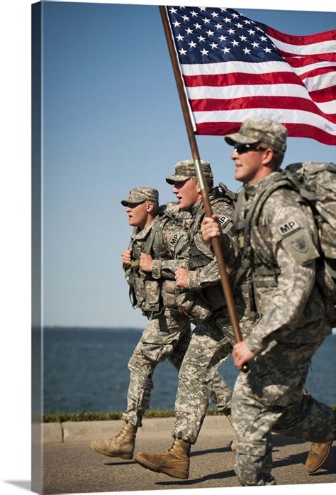 The 191st Military Police Company carrying the American Flag Wall Art ...