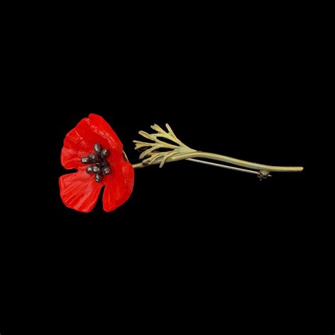 Red Poppy Brooch by Michael Michaud