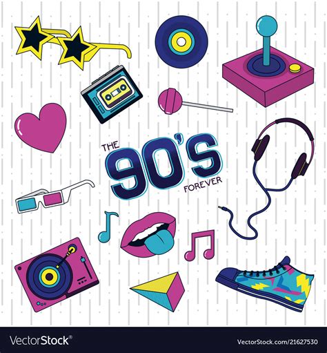 90s retro card design Royalty Free Vector Image