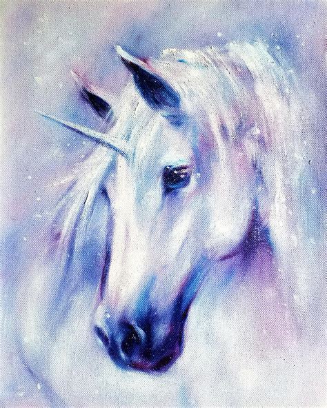 Unicorn oil painting 6 Painting by Eleonora Taranova