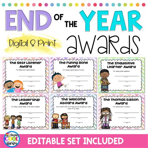 End of the Year Classroom Awards Editable