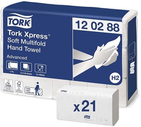 Buy Tork Advanced Paper Towels 21 x 34 cm (2856 Sheet) from £47.99 (Today) – Best Deals on ...