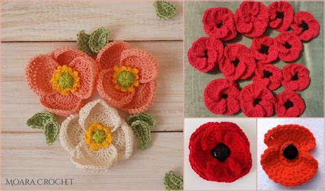 Crochet Poppy Flower Free Patterns - Your Crochet