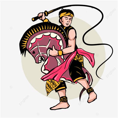 Illustration Of Jaranan Dance Lumping Horse East Java Indonesia ...