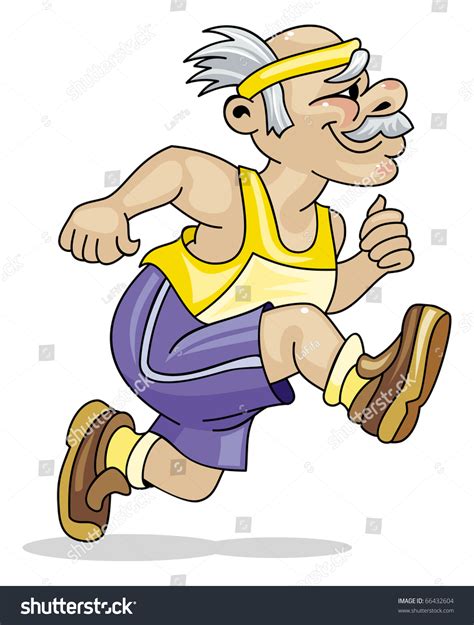 Old Man Running Stock Vector (Royalty Free) 66432604 | Shutterstock