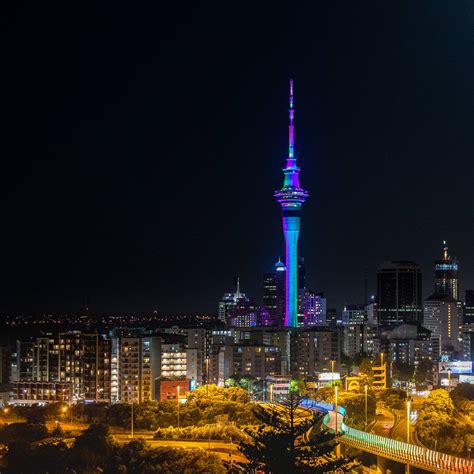 View of the Sky Tower tonight : newzealand