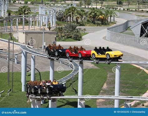 Ferrari World Roller Coaster Editorial Image - Image of thrust, united ...