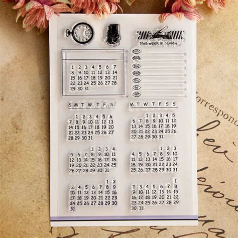 Aliexpress.com : Buy Clear Stamps Perpetual calendar Scrapbook Card ...