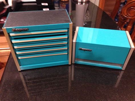 Snap-On Teal Mini Micro Tool Box Set Top Chest and Bottom Box #SnapOn I want this so bad ...