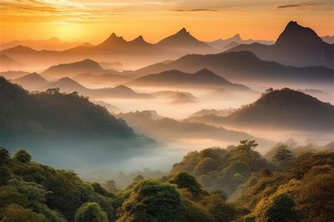 Premium AI Image | A sunrise over the mountains in the philippines