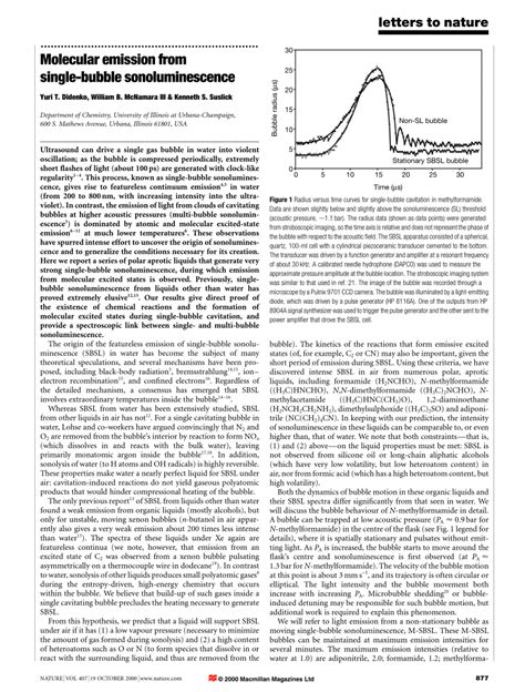 (PDF) Molecular emission from single-bubble sonoluminescence