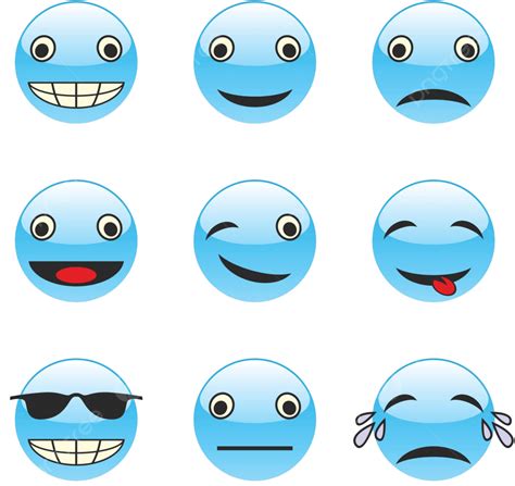 Emoticones Aislados Objetos Guiñando Un Ojo Azul Vector PNG , Objetos, Parpadeo, Azul PNG y ...