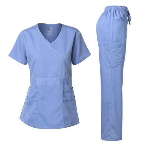 Dagacci Medical Uniform Women's Scrub Set Stretch and Soft Y-Neck Top ...