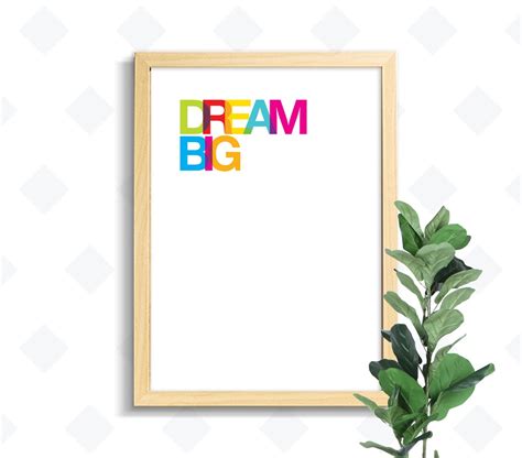 Dream Big art print digital typography poster printable | Etsy