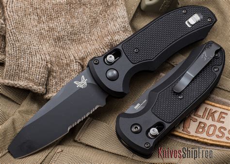 Benchmade Knives: 9160SBK Triage Rescue - Auto AXIS - Serrated Black Blade | All Knives Ship Free